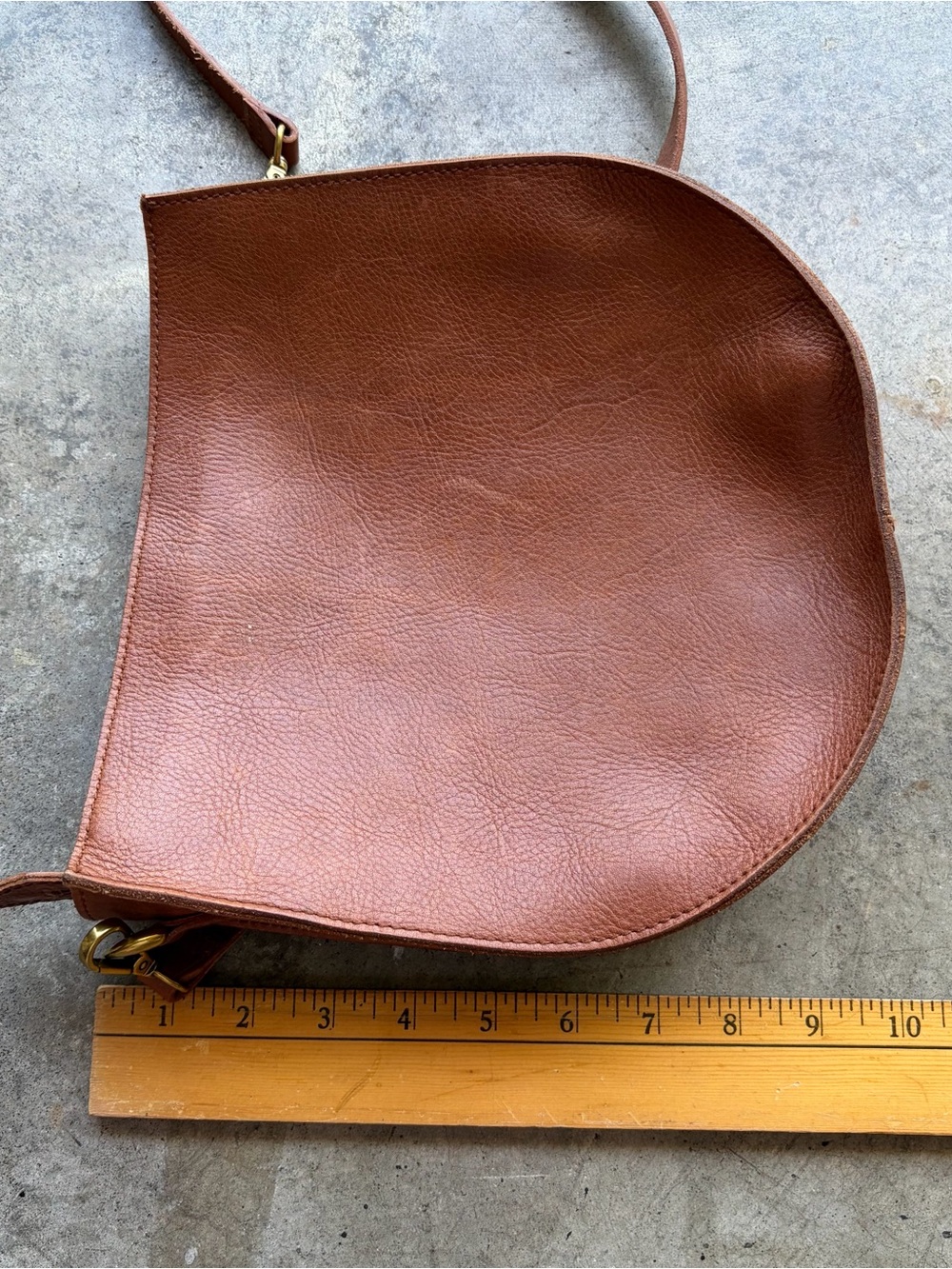 Madewell Transport Saddlebag Bag Nubuck Tan Crossbody - Picture 4 of 6